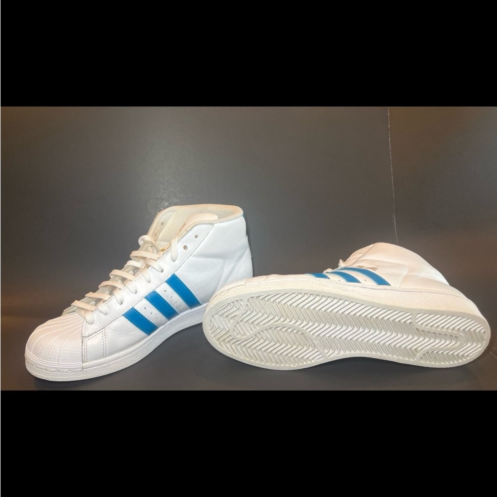 Adidas White and Blue High-Tops